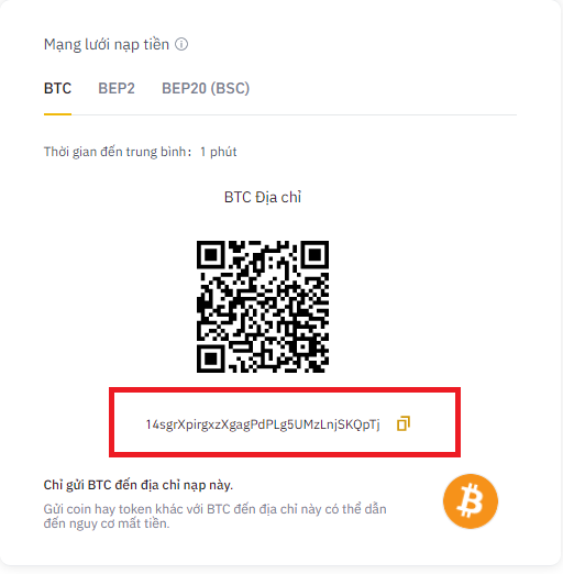 Địa chỉ ví của coin khác