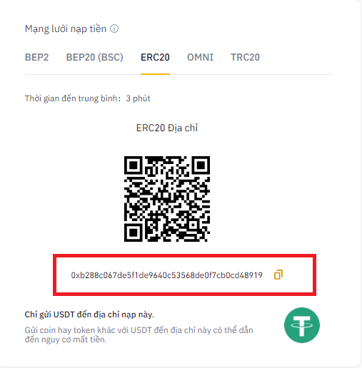 Địa chỉ ví Token ERC 20
