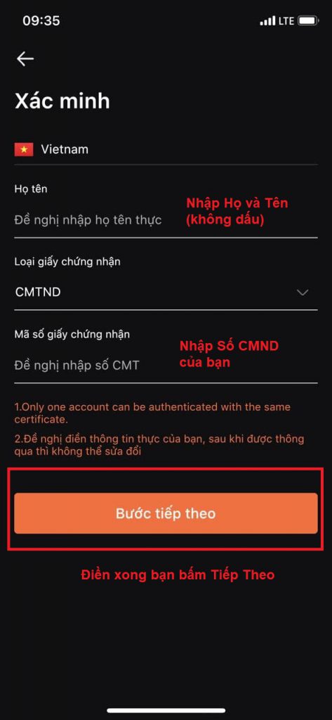 Hướng dẫn Xác minh tài khoản KYC Snapex