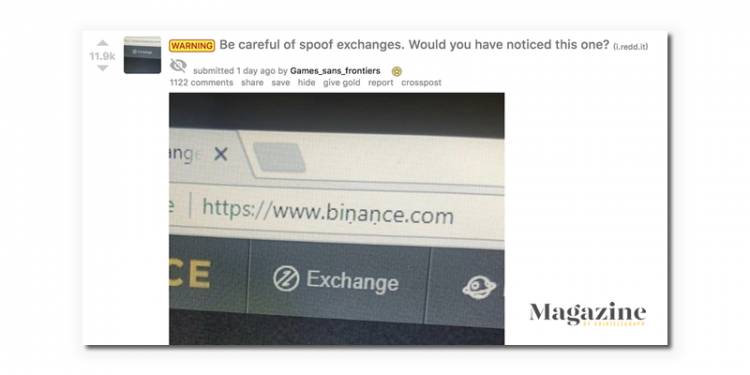 Một trang web giả mạo Binance