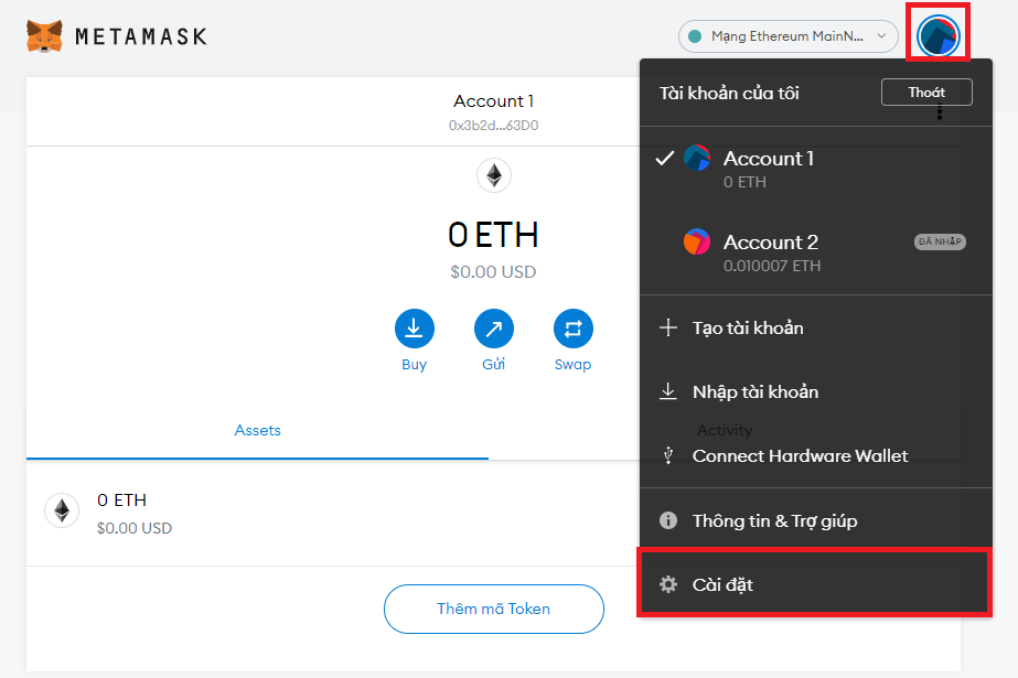 Hướng dẫn kết nối Binance Smartchain để lưu trữ Token