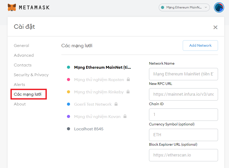 Hướng dẫn kết nối Binance Smartchain để lưu trữ Token