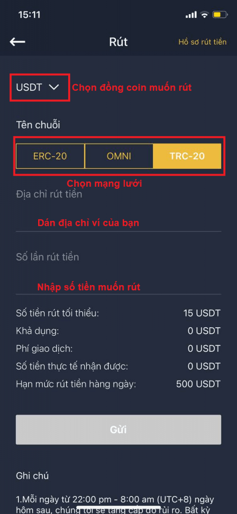Hướng dẫn rút tiên trên LMT