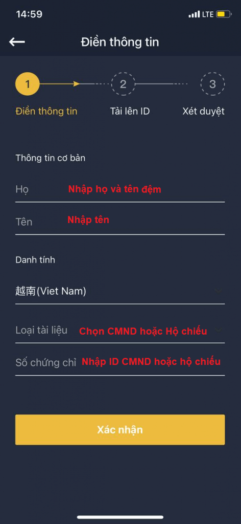 Hướng dẫn xác minh danh tính tài khoản LMT
