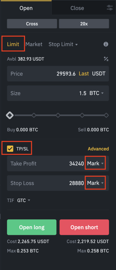 binance limit