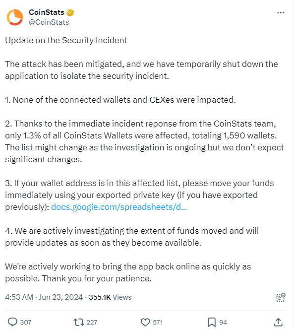 1,590 ví trên CoinStats bị ảnh hưởng đó tấn công phishing 5 image 120