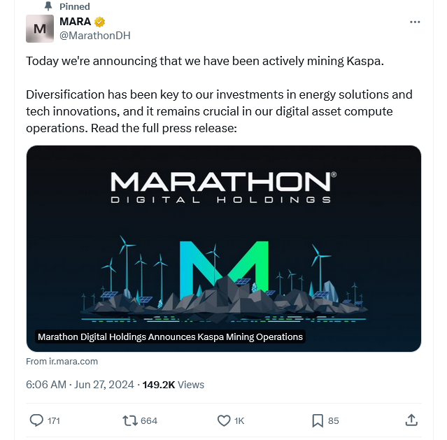 Marathon Digital khai thác 16 triệu USD Kaspa, đa dạng hóa danh mục từ Bitcoin 4 image 142