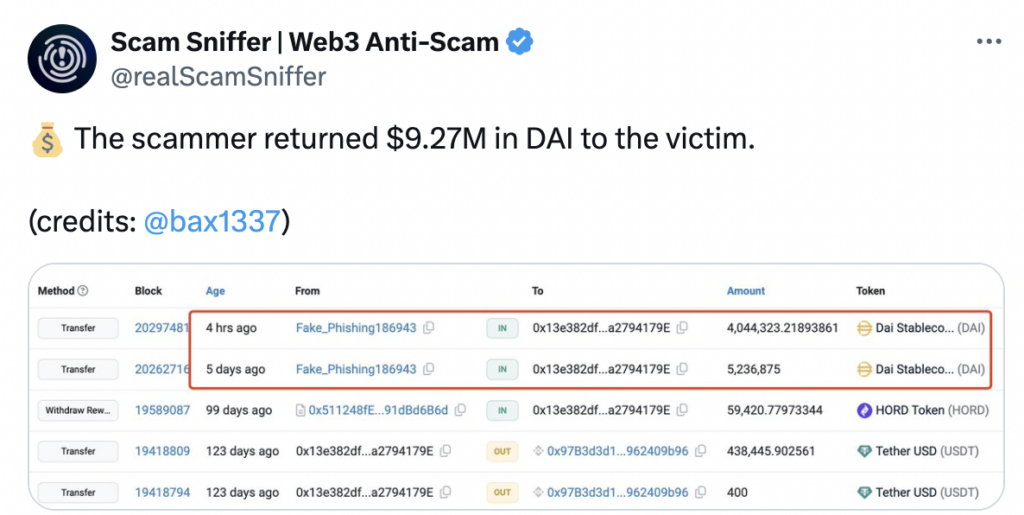 Hacker trả lại 9.3 triệu USD DAI cho nạn nhân sau 10 tháng 8 image 58