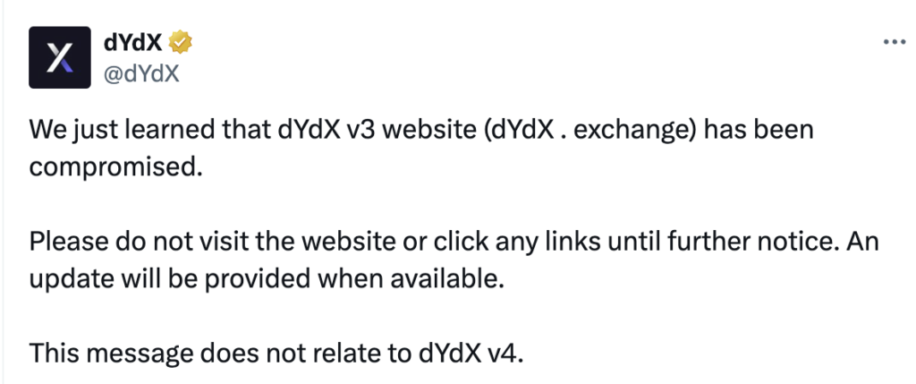 dYdX v3 bị tấn công DNS, tiềm ẩn nguy cơ tổn thất 5 image 99