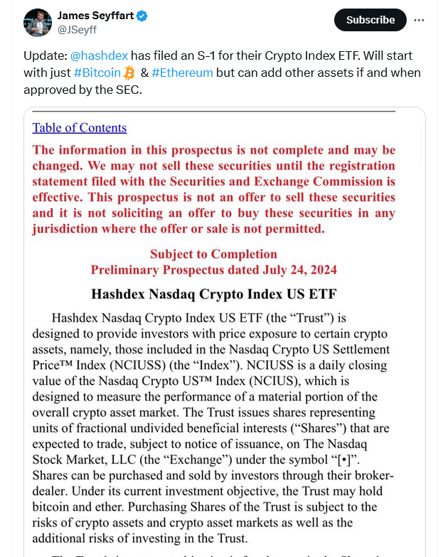 Hashdex nộp hồ sơ đăng ký ETF nắm giữ Bitcoin, Ethereum và các đồng crypto khác 4 image 105