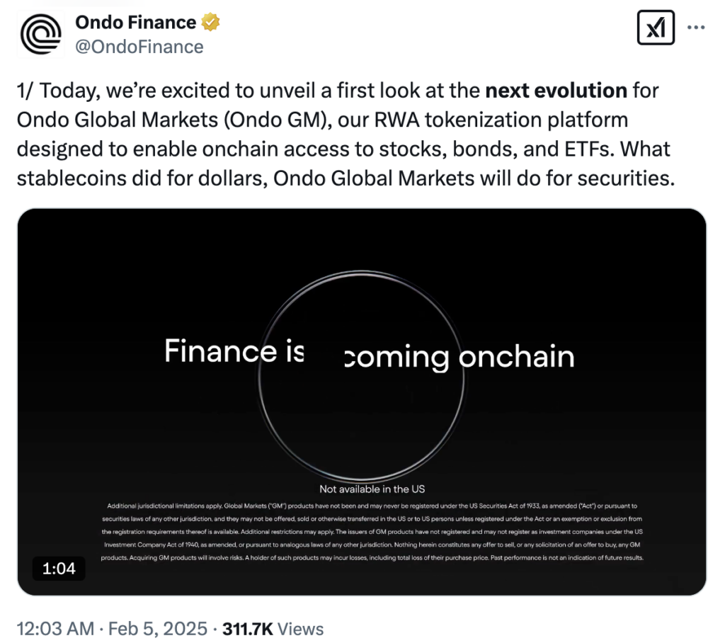 Ondo Finance ra mắt nền tảng token hóa cho phép truy cập chứng khoán Mỹ 4 image 3